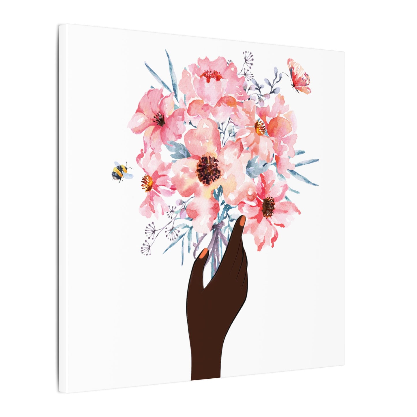 Bloom Held Softly  White Matte Canvas, Stretched, 0.75" (Multi-Size)