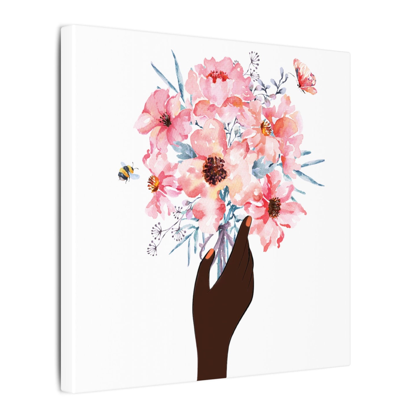 Bloom Held Softly  White Matte Canvas, Stretched, 0.75" (Multi-Size)