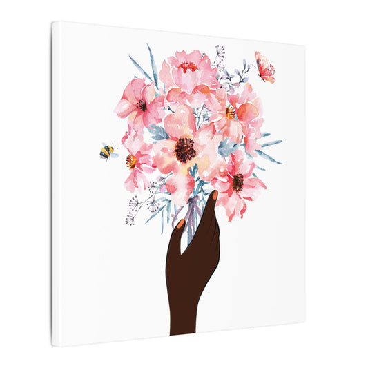 Bloom Held Softly  White Matte Canvas, Stretched, 0.75" (Multi-Size)
