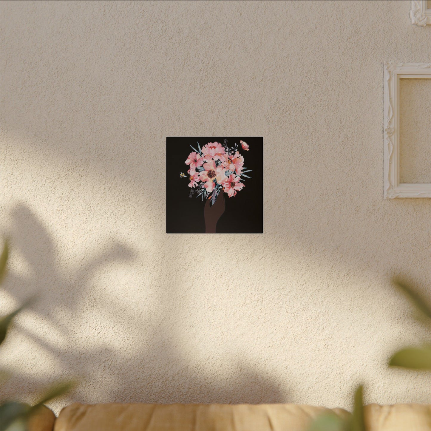 Bloom Held Softly Black canvas, Stretched, 0.75" (Multi-Size)