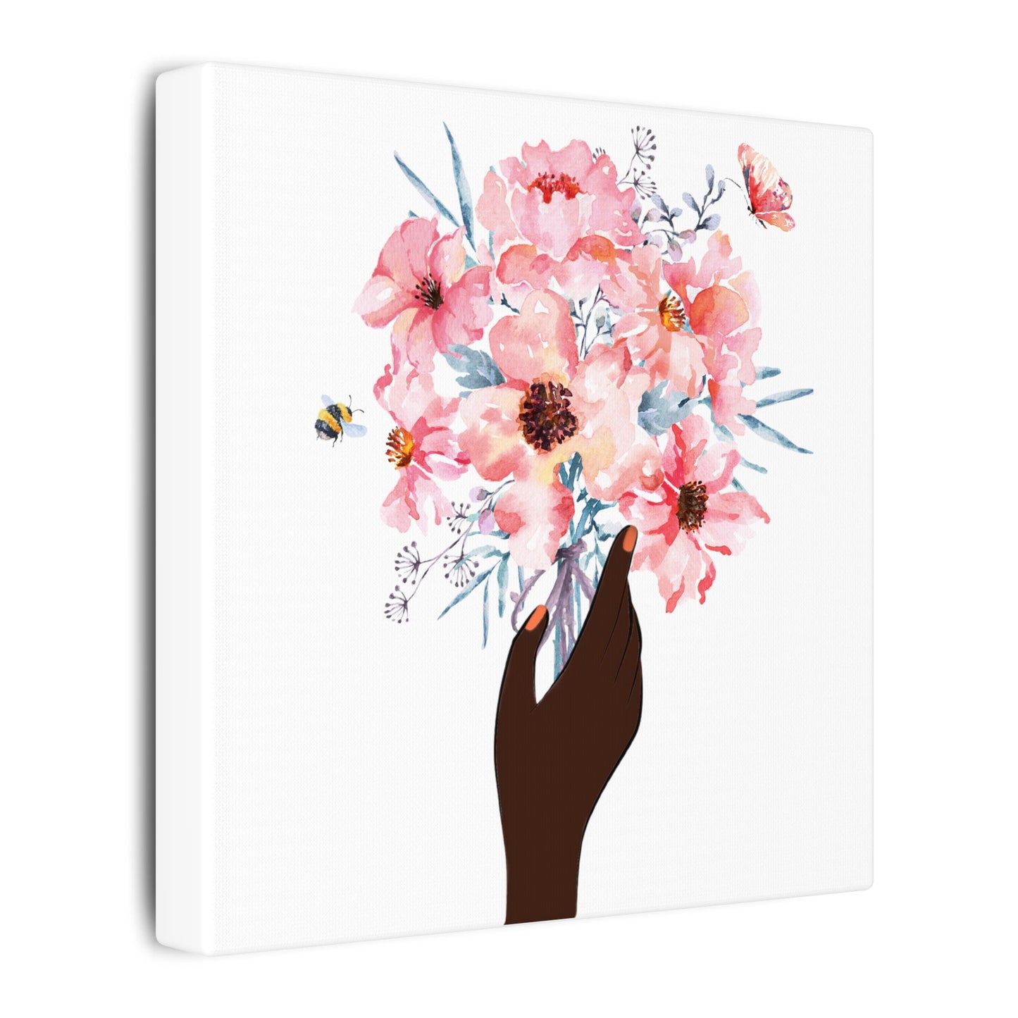 Bloom Held Softly  White Matte Canvas, Stretched, 0.75" (Multi-Size)