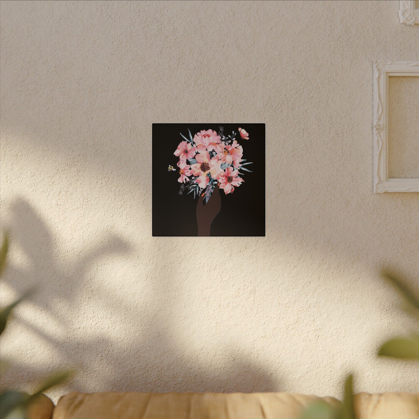 Bloom Held Softly Black canvas, Stretched, 0.75" (Multi-Size)